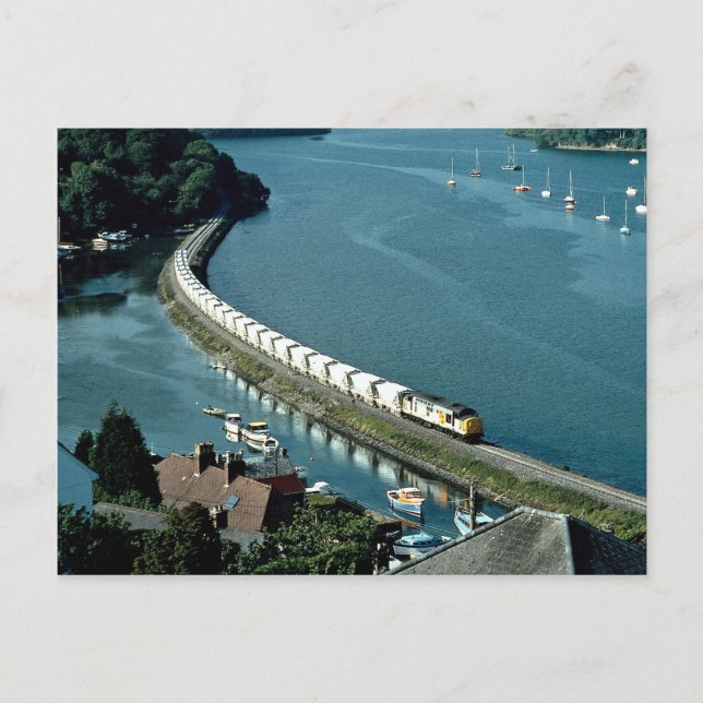 China Clay Train Fowey Estuary at Golant Postcard (Front)