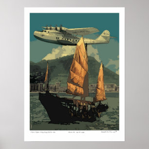 China Clipper Over Hong Kong 1935 Poster