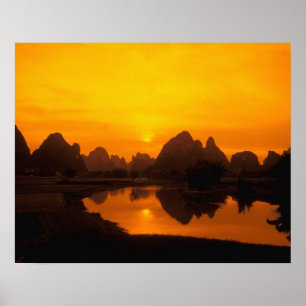 China. Colourful China. Beautiful Li river. Poster