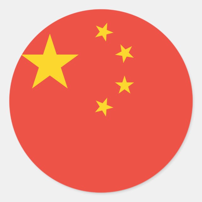 China Country Flag Design Classic Round Sticker (Front)