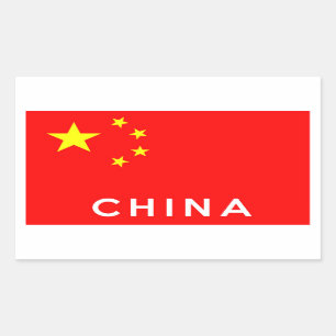 china country flag symbol name text rectangular sticker