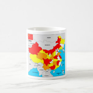 china country political map flag coffee mug