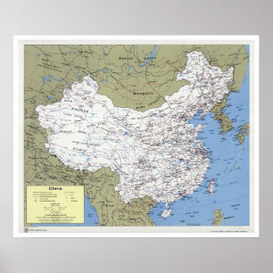China Detailed Map - 1979 Poster