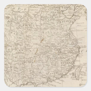 China, divided into it's Great Provinces Square Sticker