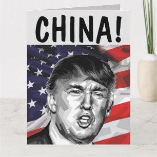 CHINA!  DONALD TRUMP big BIRTHDAY CARD
