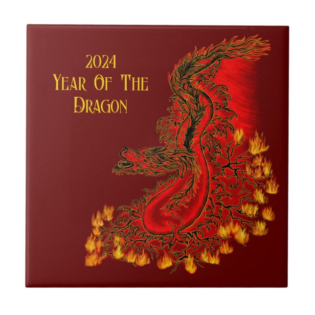 China Dragon , 2024 Year Of The Dragon Tile (Front)