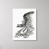 China Dragon, Black and white Design in Tattoostyl