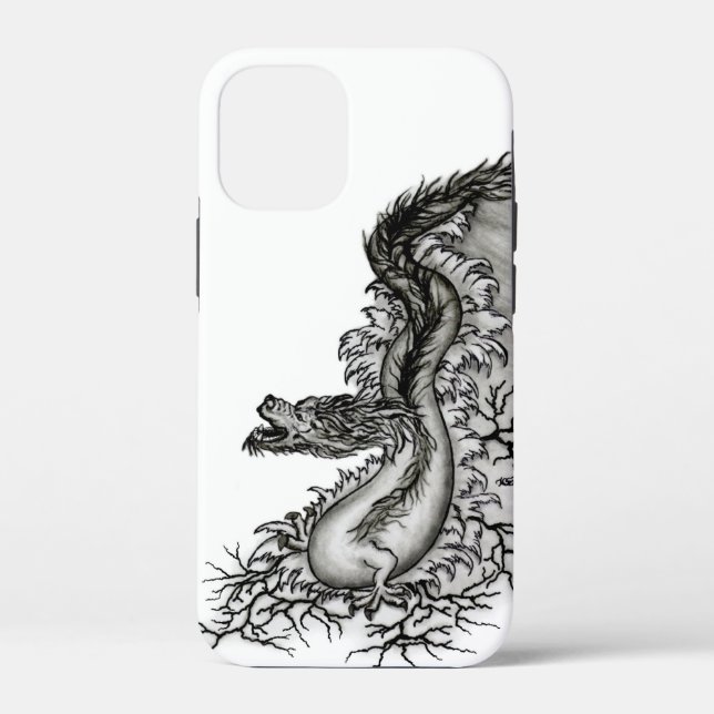 China Dragon, Black and white Design in Tattoostyl Case-Mate iPhone Case (Back)