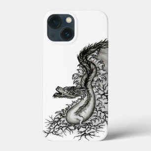 China Dragon, Black and white Design in Tattoostyl iPhone 13 Mini Case