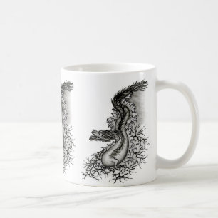 China Dragon, Black and white Design in Tattoostyl Coffee Mug