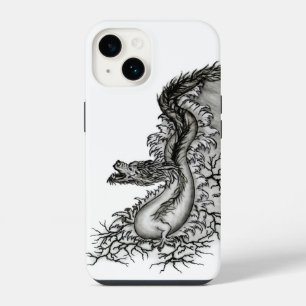 China Dragon, Black and white Design in Tattoostyl iPhone 14 Case