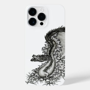 China Dragon, Black and white Design in Tattoostyl iPhone 14 Pro Max Case