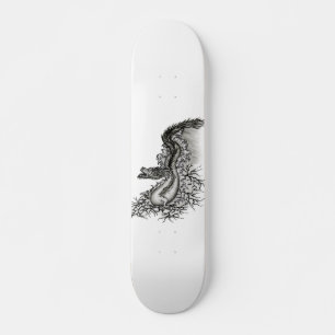 China Dragon, Black and white Design in Tattoostyl Skateboard