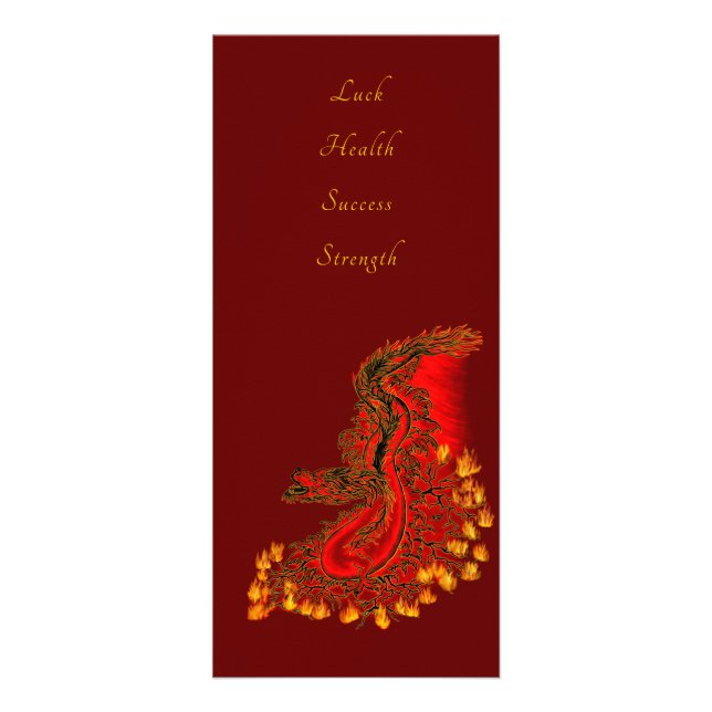 China Dragon in red and gold design Rack Card (Front)