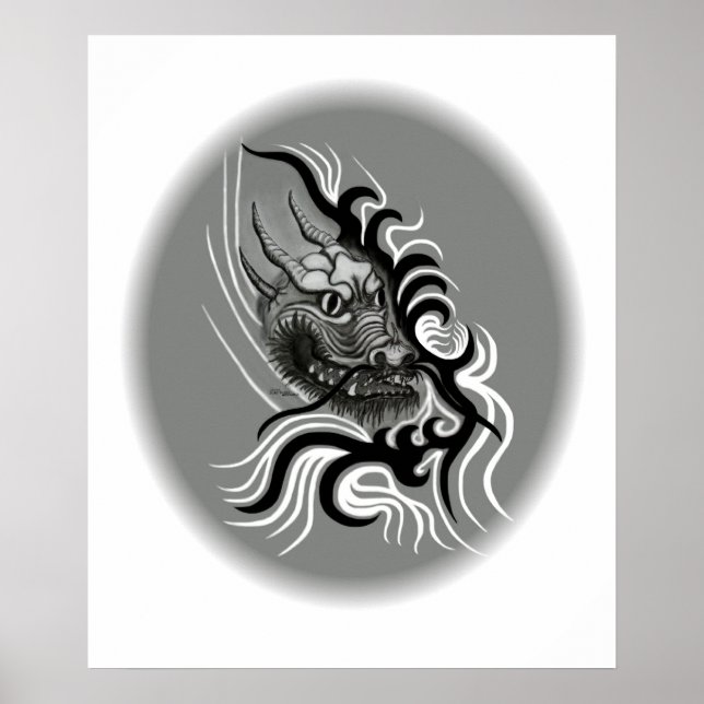 China Dragon in Tattoostyle Poster (Front)