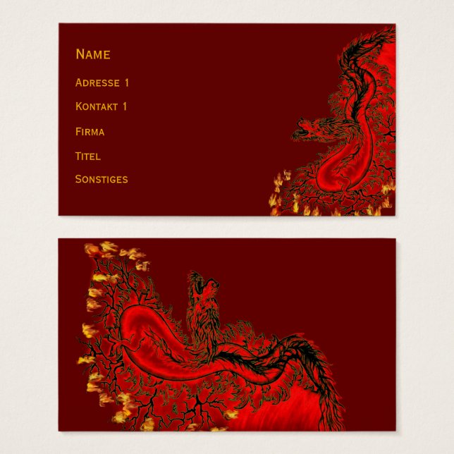 China Dragon red and gold design (Front & Back)