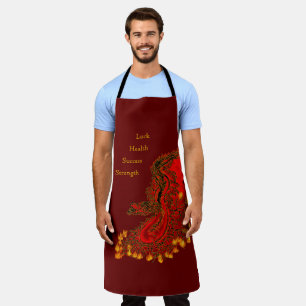 China Dragon red and gold design Apron