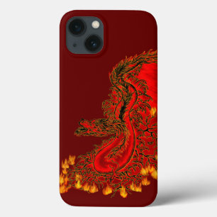 China Dragon red and gold design iPhone 13 Case
