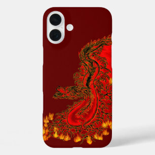 China Dragon red and gold design iPhone 16 Plus Case