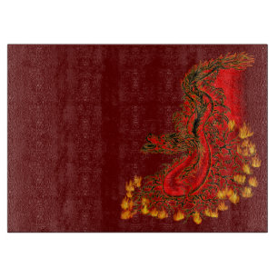 China Dragon red and gold design Cutting Board