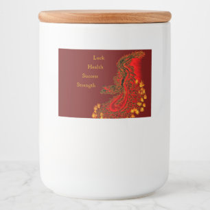 China Dragon red and gold design Food Label