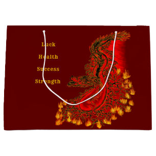 China Dragon red and gold design Large Gift Bag