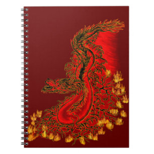 China Dragon red and gold design Notebook