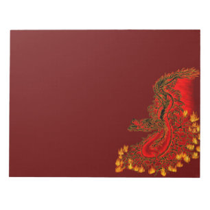 China Dragon red and gold design Notepad