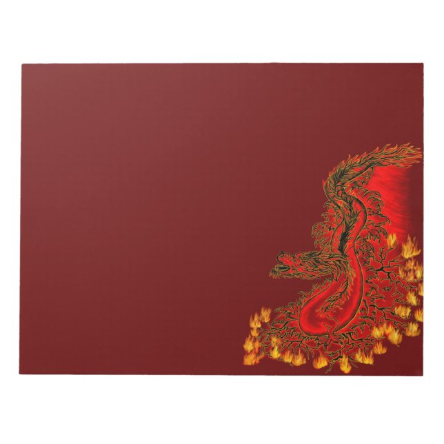 China Dragon red and gold design Notepad (Front)