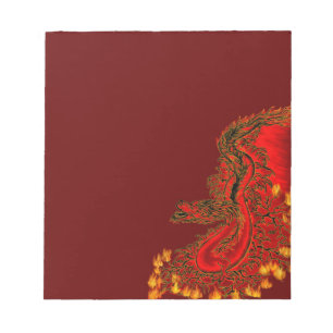 China Dragon red and gold design Notepad