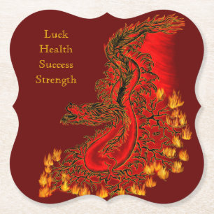 China Dragon red and gold design Paper Coaster