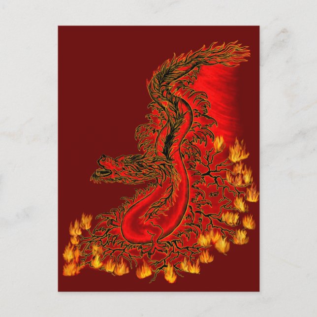 China Dragon red and gold design Postcard (Front)