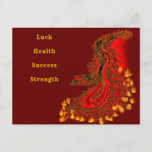 China Dragon red and gold design Postcard