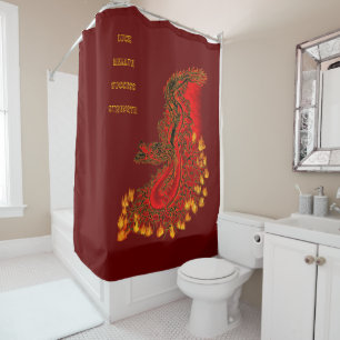 China Dragon red and gold design Shower Curtain
