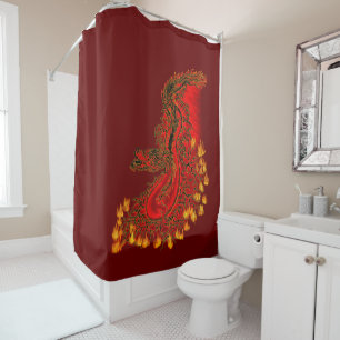 China Dragon red and gold design Shower Curtain