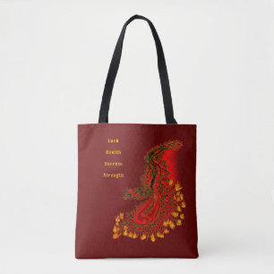 China Dragon red and gold design Tote Bag