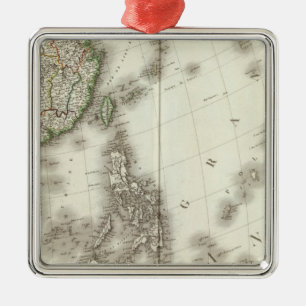 China Engraved Map Metal Tree Decoration