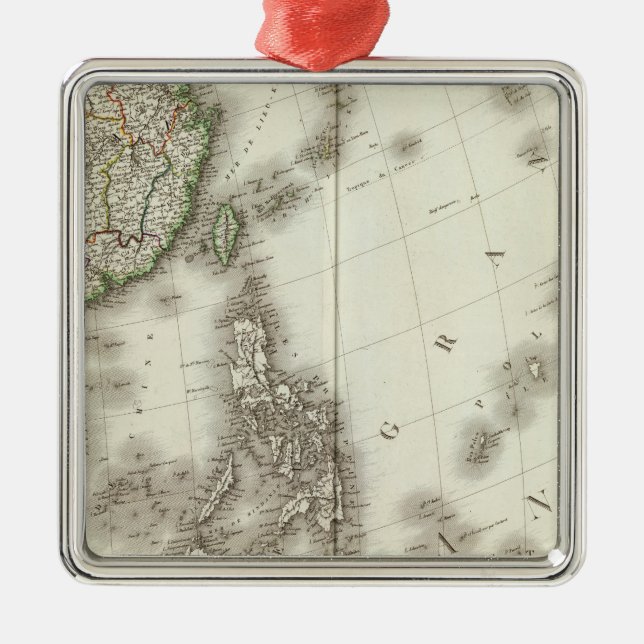 China Engraved Map Metal Tree Decoration (Front)