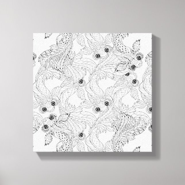 China Fish Doodle 6 Canvas Print (Front)