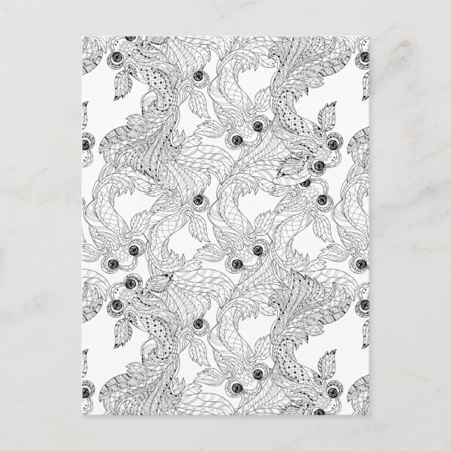 China Fish Doodle Postcard (Front)