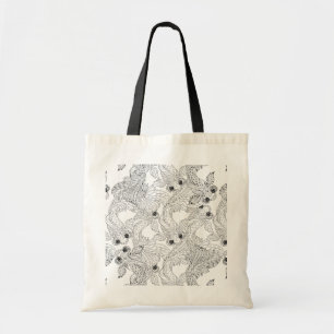 China Fish Doodle Tote Bag