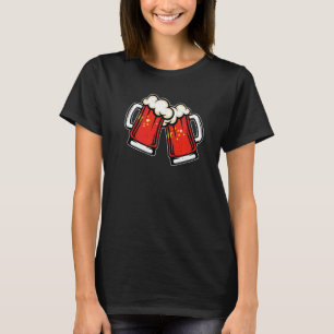 China Flag Beer Mug  Cool Chinese Beer T-Shirt