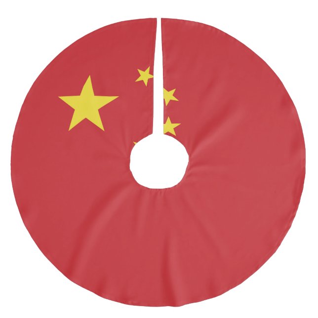 China flag brushed polyester tree skirt (Front)