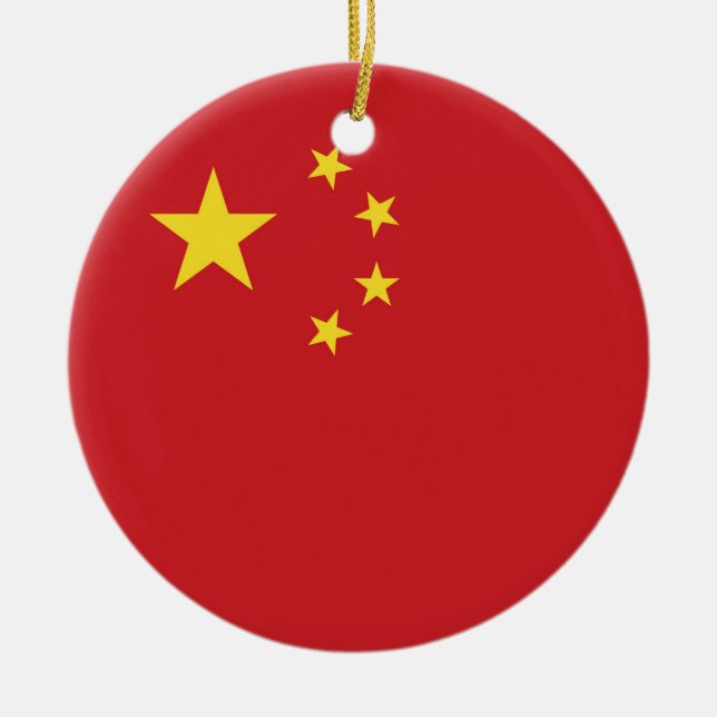 China flag ceramic tree decoration (Front)