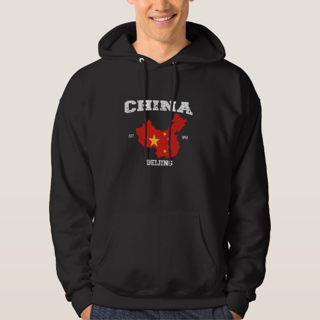 China Flag, china Map, Chinese National Day 2024 Hoodie (Front)