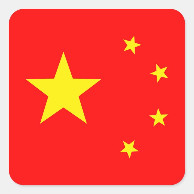 China Flag "Classic" Square Sticker (Front)