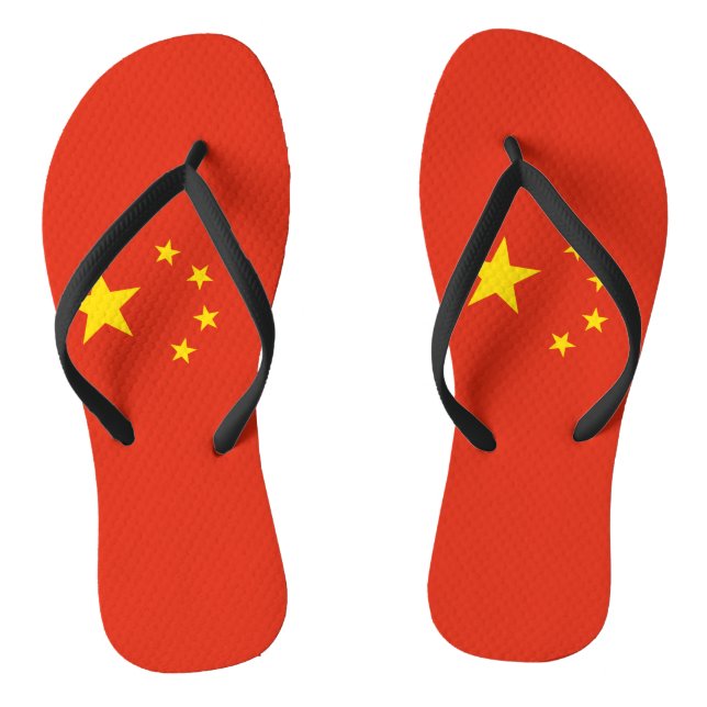 China Flag Flip Flops (Footbed)