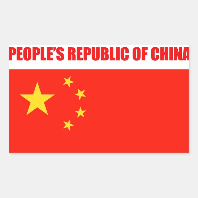 China Flag High Quality Rectangular Sticker (Front)