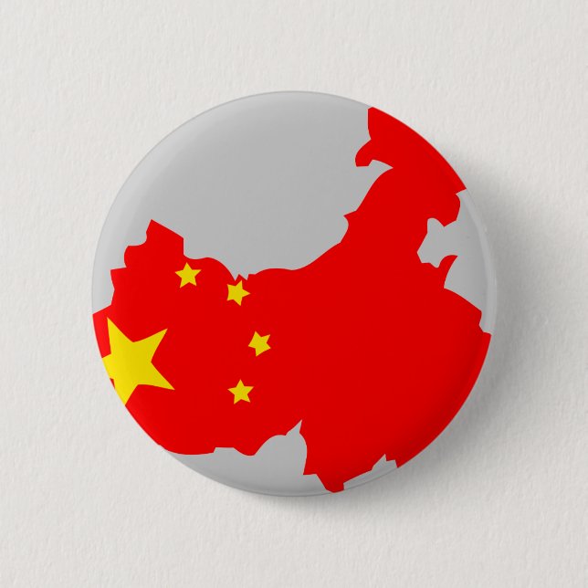 China flag map 6 cm round badge (Front)