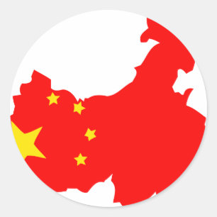 China flag map classic round sticker